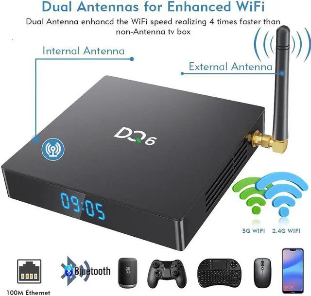 Alt view image 3 of 5 - BOX Android 10 Box DQ6 4GB RAM 64GB Rockchip RK3318 USB3.0 1080P H.265 4K 60fps Google Player Store Youtube Set Top Box