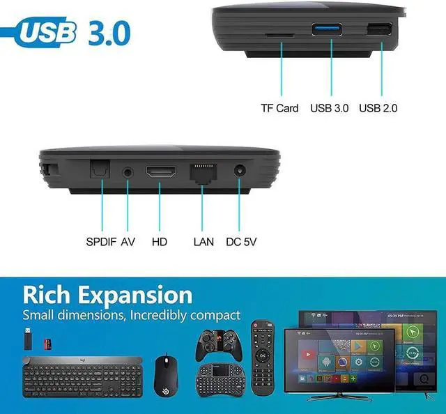 Alt view image 4 of 5 - BOX Android 9.0 Fast TV Box Amlogic S905X3 2.4G/5G Dual Wifi AC BT4.0 LAN 1000M 8K VS H96 BOX Mini Max Media Set Top Box