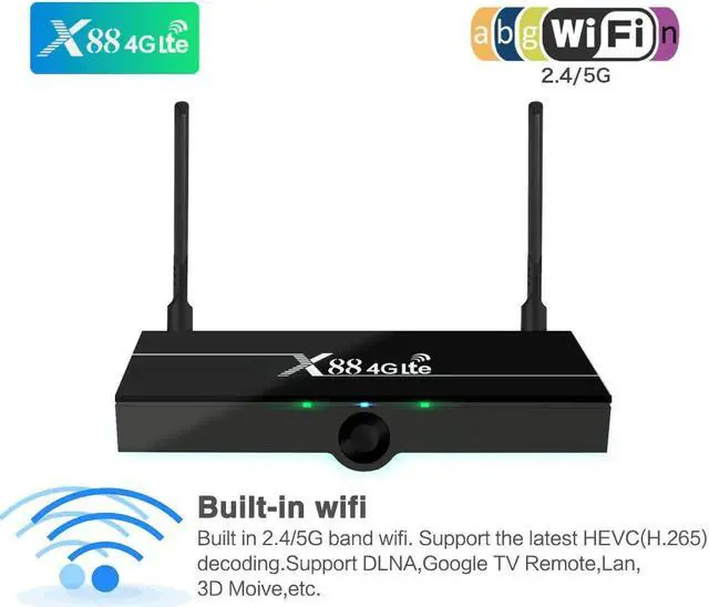 Alt view image 2 of 5 - 4G LTE Android Tv Box 2GB16GB RK3328 2.G5GWIFI 100M SetTopBox Support Google Play store Nano SIM Card 4k Youtube MediaPlayer