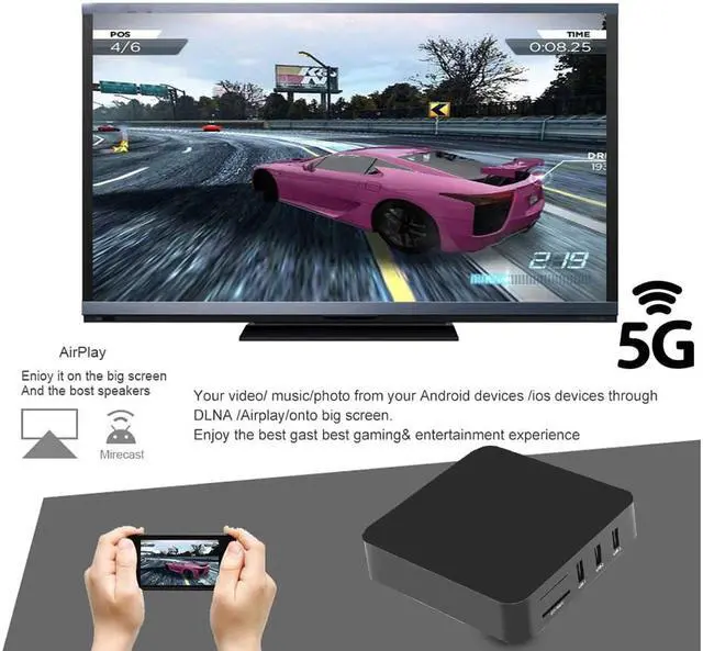 Alt view image 3 of 4 - 9.0 TV Box Rockchip RK3228A Quad Core 2GB 16GB 2.4G/5GHz WiFi 5G 4K Media Player Smart TV Box Set top Box