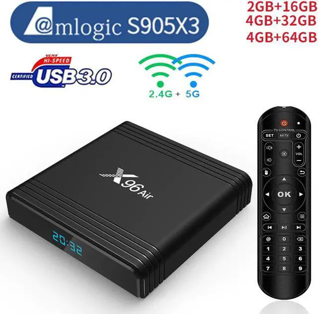 Main image of Air Amlogic S905X3 Android 9.0 TV Box 8K 4GB RAM 64GB ROM Smart Set Top Box Google BT4.1 2.4&5G Wifi Air 4K Media Player