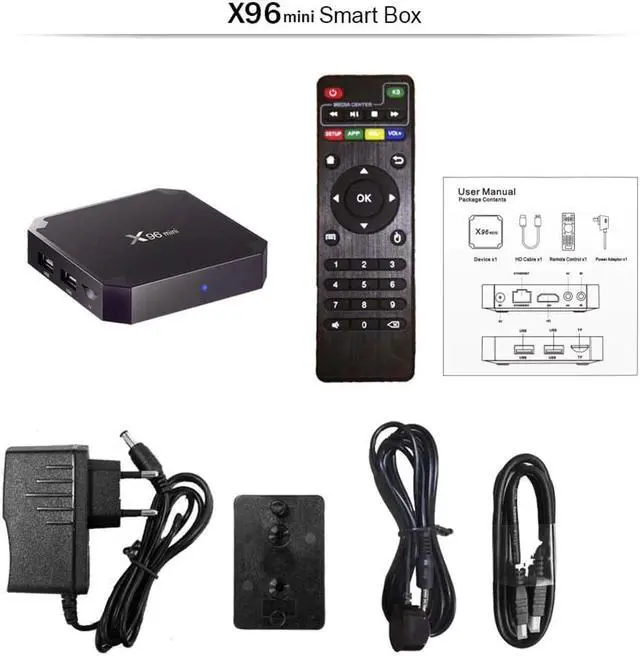 Alt view image 4 of 4 - Player Set Top Box X96mini 1+8G/1+16G Smart Set-Top TV Box Quad Core 4K 3D WIFI 100M  TV Box Android 7.1