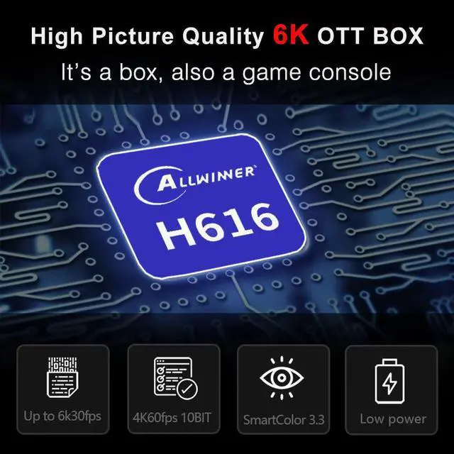 Alt view image 3 of 5 - MAX H616 Smart TV Box Android10.0 4GB 32GB 64GB Media Player 4K Google Voice Remote 3D BT4.2 TV BOX 2GB 16GB Set top Box