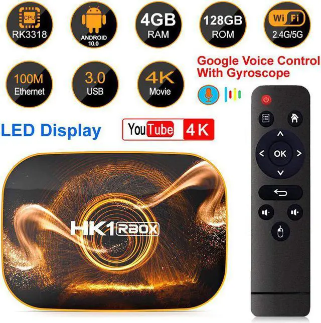 Alt view image 2 of 5 - 128GB Android 10 TV Box Hk1 Max 4k TVbox Smart TV BOX Rockchip 60fps USB3.0 Google PlayStore Youtube Set top android tv box