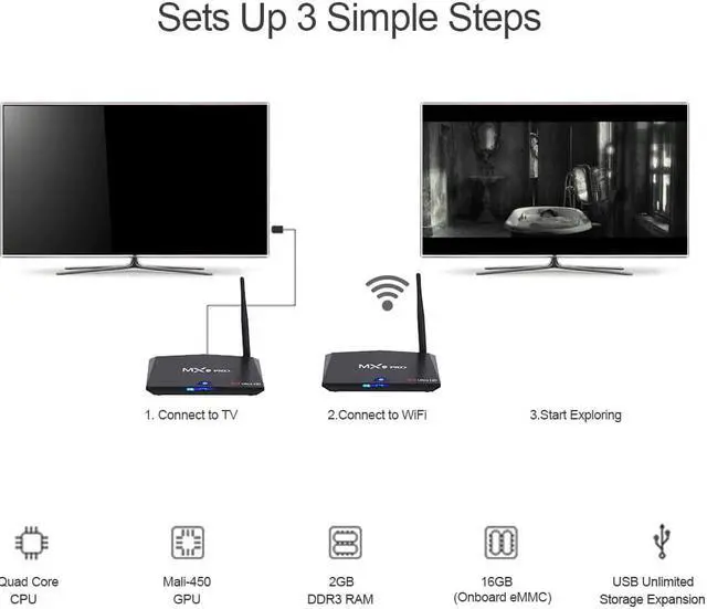 Alt view image 5 of 5 - Sale MX9 Pro Android 8.1 TV Box RK3328 Quad Core 64Bit 2G 16G UHD 4K TV BOX HDR 3D Mini PC WiFi Bluetooth 4.0 VS X96 MINI