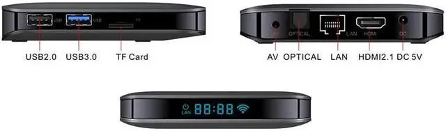 Alt view image 3 of 5 - F3 Air 6 RGB Light TV Box Android 9.0 S905X3 Wifi 4K 60 Fps for Youtube Media Player F3 AIR X3 Set Top Box EU Plug