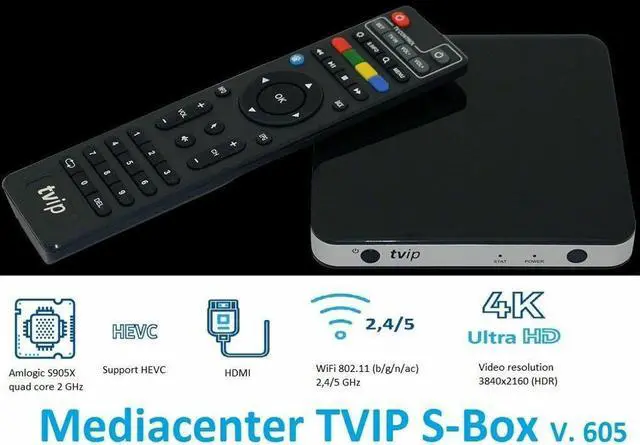 Alt view image 5 of 5 - 5PCS/Lot Linux Android tv box TVIP 605 4K 2.4G/5G WiFi Quad Core Smart Linux box Tvip Box tvip605 Dual System v.605 H2.65 Tv box