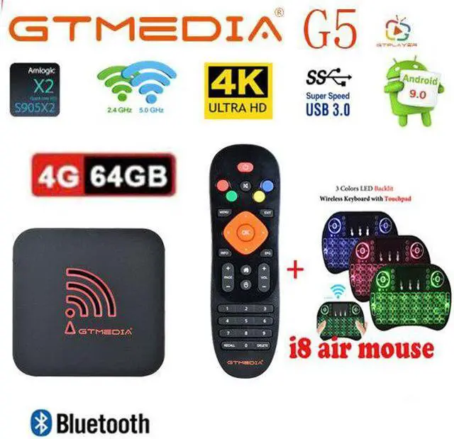 Alt view image 5 of 5 - G5 Android 9.0 Smart tv box 2.4G Wifi Quad Core 4K 1080P Full HD Media Player Amlogic S905X2 4GB +64GB ROM Set-Top Box