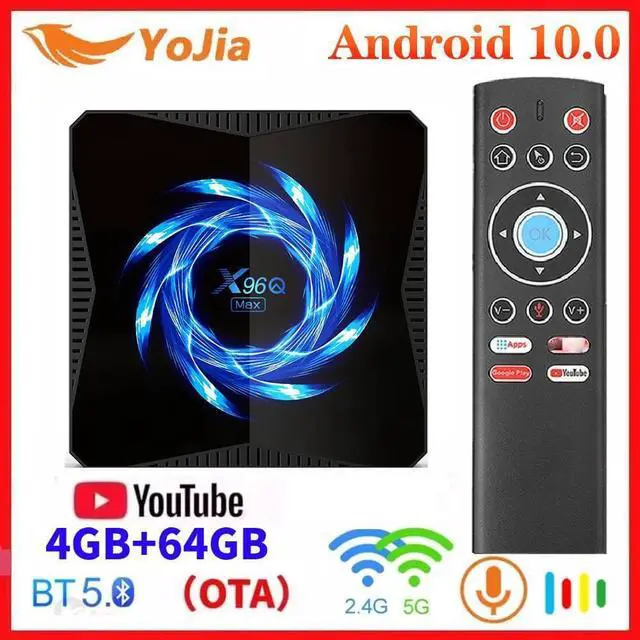 Main image of 10.0 X96 Mini Smart TV Box  10 X96Q MAX 4GB 64GB 5G Dual wifi 1000M 6K BT5.0 Google Youtube PK H96 Media Player