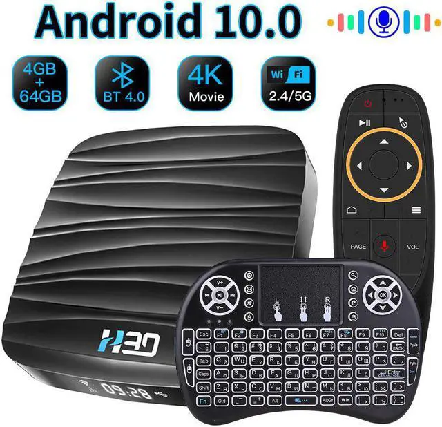 Main image of TV Box Android 10 4GB 64GB Google Voice Assistant YouTube 4k H.265 Media Player 3D Video TV Box Android Set Top Box