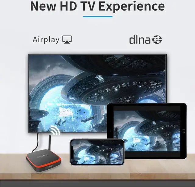 Alt view image 4 of 5 - Max Android 10.0 Smart Tv Box RK3318 Quad Core 2.4G/5GHz Dual Wifi Antenna 4GB 64GB Google Play 4K Media Player Set Top Box
