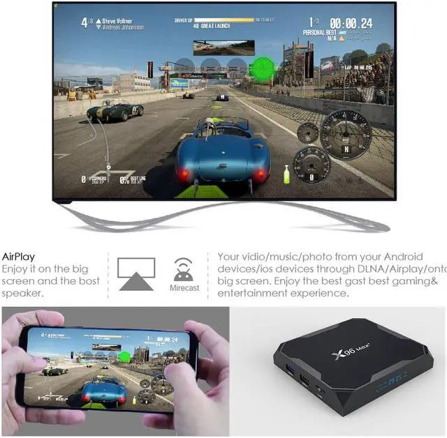 Alt view image 5 of 5 - 9.0 TV BOX X96 MAX Plus Amlogice S905X3 4GB 64GB 8K 1000M Medie Player 2.4G&5G Dual WIFI Set Top Box TV