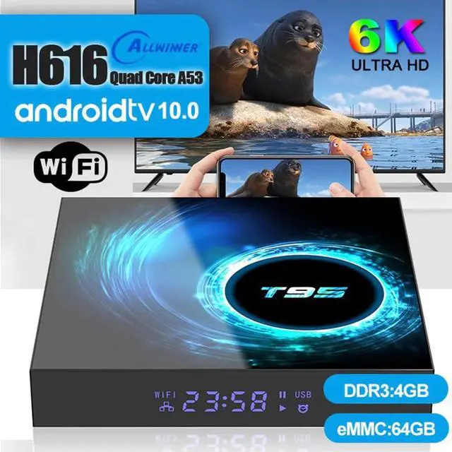 Alt view image 4 of 5 - 2020 TV Box 64GB 128GB Android 10.0 smart tv Youtube Netflix  H616 Quad Core 1080P H.265 6K  Wifi 2.4G Media player Set top box