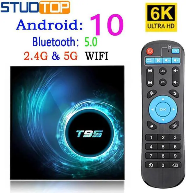Alt view image 2 of 5 - 2020 latest T95 smart tv box android 10 4k 6k 4g 32gb 64gb 2.4g & 5g Wifi Bluetooth 5.0 Quad core set-top box media Player
