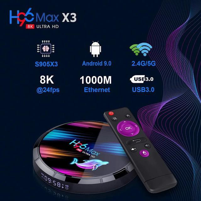 Android TV Box - H96 Max-3318 2GB+16GB 5G WIFI bluetooth 4.0 Android 10.0  USB3.0 Support HD Netflix 4K  