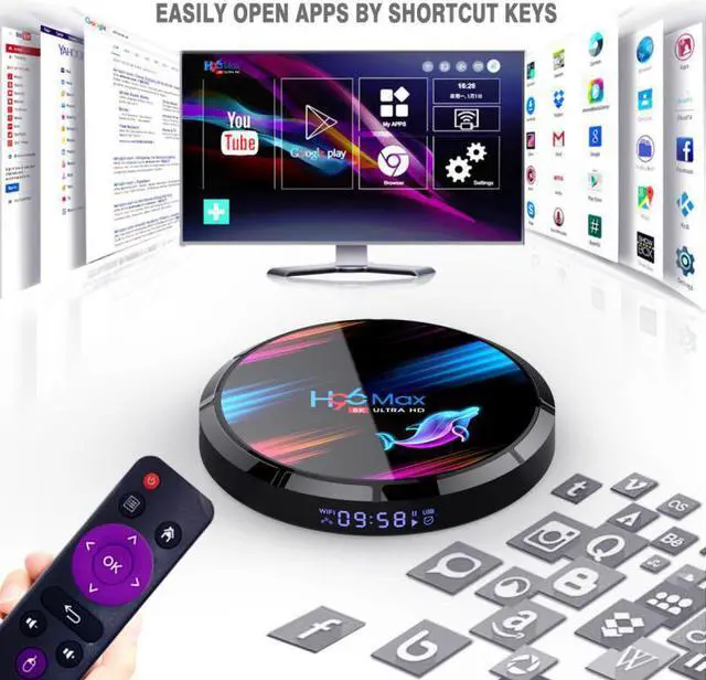 Alt view image 4 of 5 - X3 Android 9.0 TV Box Amlogic S905X3 8K 2.4G/5G Wifi BT4.0 Set Top Box Google Voice Media Player H96 MAX 4GB 128GB VS X96