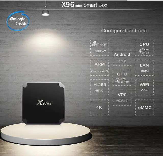 Alt view image 2 of 5 - mini Android TV BOX Amlogic S905W Quad Core 2.4GHz WiFi Android 7.1 1GB 8GB Smart TV Box Media Player 2GB 16GB Set top box