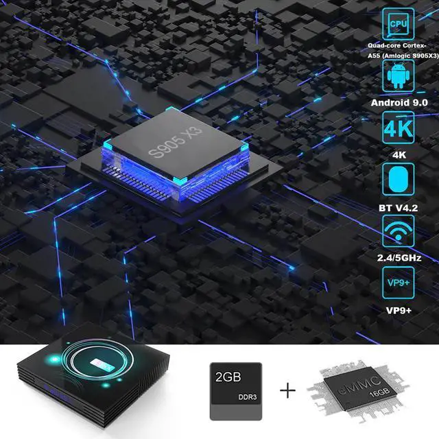 Alt view image 3 of 5 - F3 Slim Smart TV Box Android 9.0 Amlogic S905X3 8K Decoding UHD 4K Media Player 2.4G/5G WiFi BT4.2 100M LAN Android Box