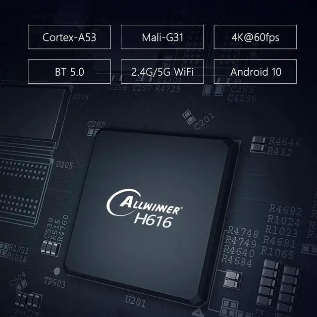Alt view image 5 of 5 - Allwinner H616 Android 10 TV BOX 2.4G&5.8G wifi Bluetooth 4K 3D Youtube 32G 64G 1080P Android TV Set top box Media player