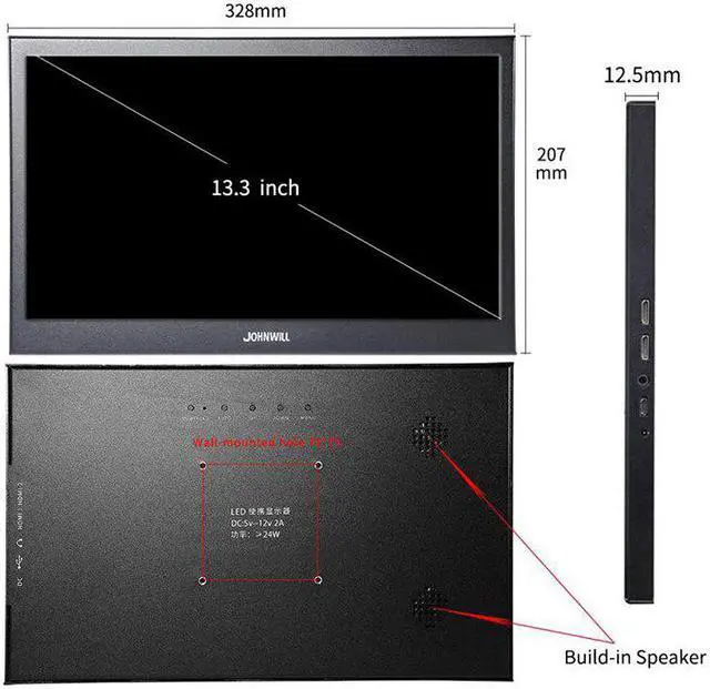 Alt view image 2 of 5 - 13.3 inch touch Portable monitor for computer 1080P monitor IPS 2K gaming monitor for Raspberry Pi PS4 Xbox360 switch