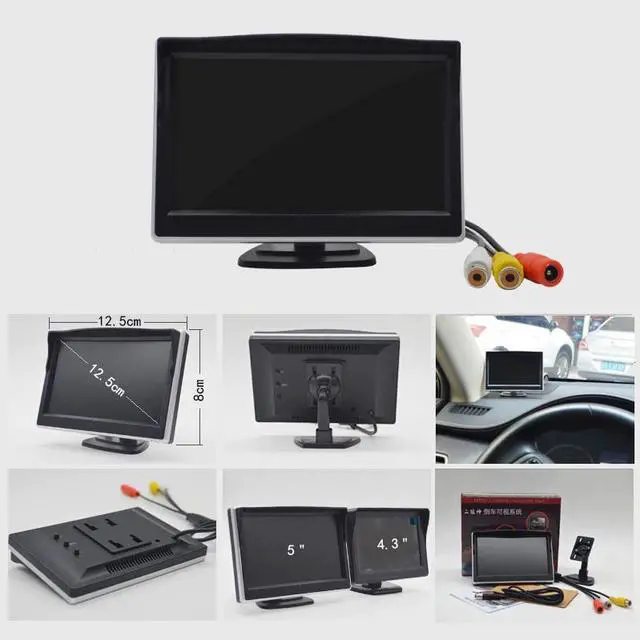 Alt view image 3 of 5 - car Monitor 5" 800*480 TFT LCD HD Screen Monitor for Car Rear Rearview Backup Camera Parking System Two inputs
