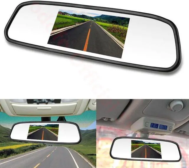 Alt view image 4 of 5 - 4.3" TFT LCD Car Parking Rearview Mirror Monitor 2 Video Input For Rear View Camera LED Night Vision Reverse Auto Camera