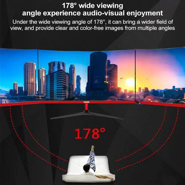 Alt view image 3 of 5 - 32" Computer PC Gaming Curved Monitor 144HZ 1920*1080 16:9 IPS Display Screen DVI-D/ Audio Interface 178° Wide Angle View