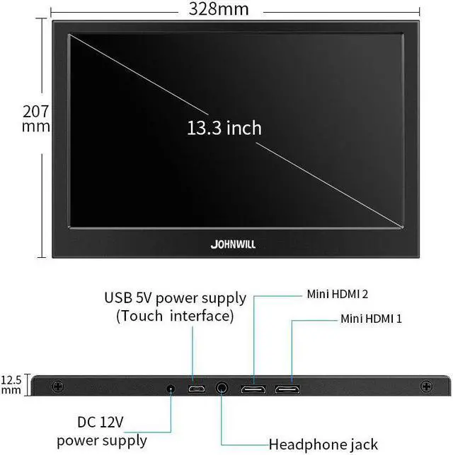 Alt view image 5 of 5 - Monitor 13.3 inch 2K Monitor LCD Touch Screen Gaming Monitor USB Display Monitor for PC Raspberry Pi PS4