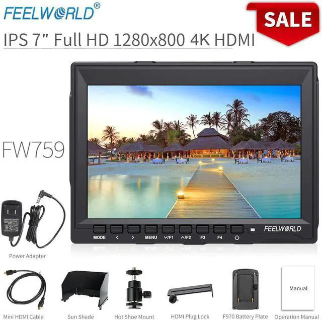 Main image of FW759 7 Inch DSLR Camera Field Monitor 4K AV Input IPS HD 1280x800 LCD Display Video Assist Protable for Camera