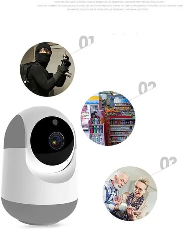 Alt view image 4 of 5 - Monitor Wifi Network Smart Monitor 1080P HD Camera Rotation Motion Tracking Infrared Night Vision(EU Plug)