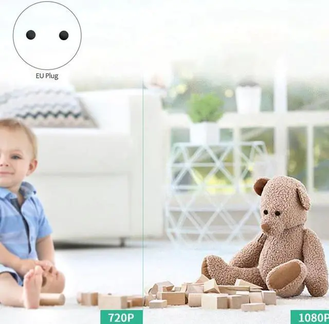 Alt view image 2 of 5 - Monitor Wifi Network Smart Monitor 1080P HD Camera Rotation Motion Tracking Infrared Night Vision(EU Plug)