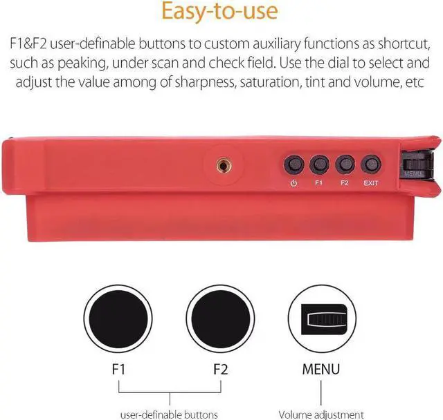 Alt view image 4 of 5 - A7s 4K Monitor 7 Inch HD IPS Screen 500cd/m2 Field Camera Monitor 4K Video for Nikon Canon Sony Fujifilm DSLR