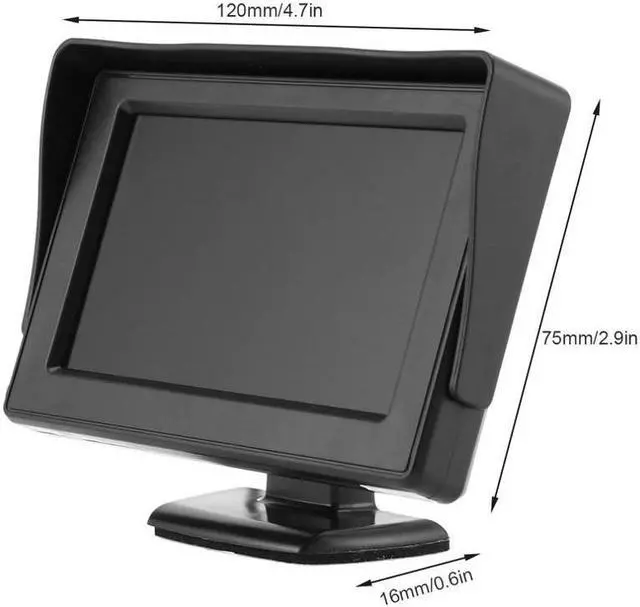 Alt view image 5 of 5 - 4.3 Inch TFT LCD Monitor Car Rearview Full Color Display 2-channels Video Inputs Visual Reversing for Car VCD/DVD/GPS/Camera