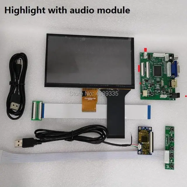 Alt view image 5 of 5 - disp7 inch touch display module suite 1024X600 supports Linux/android /win7810 plug and play hd display DIY accessories