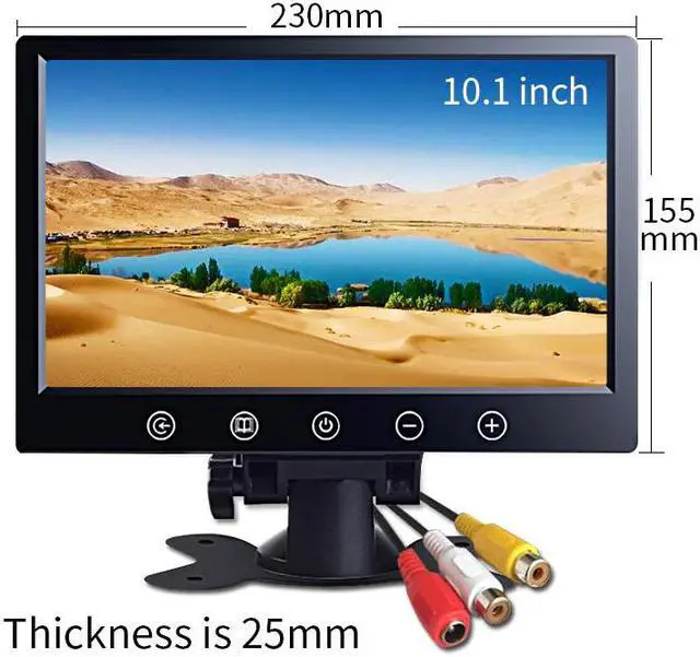 Alt view image 4 of 5 - 10.1 inch AV TFT LCD Car Monitor portable Rearview Backup Camera Screen 1024*600 CCTV display 7 mini pc monitor