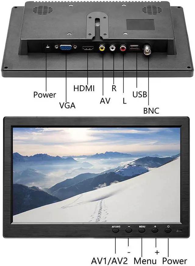 Alt view image 5 of 5 - 10.1" LCD HD Car Headrest Monitor /VGA/AV/USB/SD TV&PC 2 Channel Video Input Security Monitor DVD player With Speaker