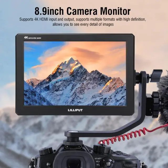Alt view image 4 of 5 - A8S 8.9Inch 4K Full HD Camera Field Monitor 1920*1200 8 bit IPS Screen Monitor Camera Assist for DSLR Camera Camcorder