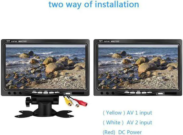 Alt view image 5 of 5 - 10.1" monitor 1024*600 2 AV Input for Car Reverse Rearview Camera CCTV mini lcd portable screen display small 7 inch Monitor pc