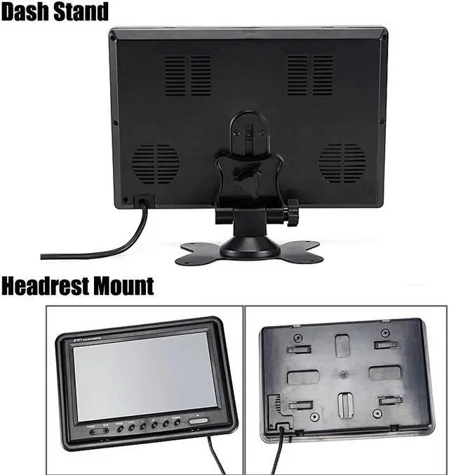 Alt view image 4 of 5 - 9" TFT LCD Split Screen Quad Monitor CCTV Security Surveillance Car Headrest Rear View Monitor 4 RCA Connectors 6 Mode