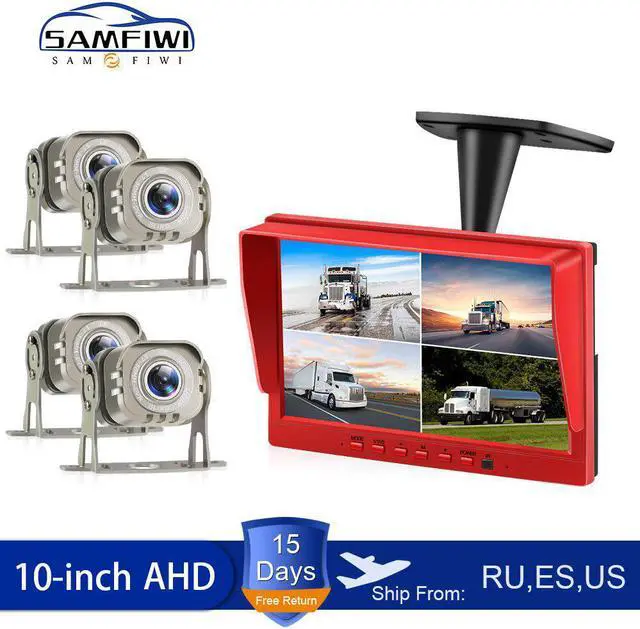 Main image of 10inch 4ch Car Monitor for Auto 4 Split Car Screen Roof Mount Monitor Recorder AHD LCD Display for Truck Bus RV Rear View Camera
