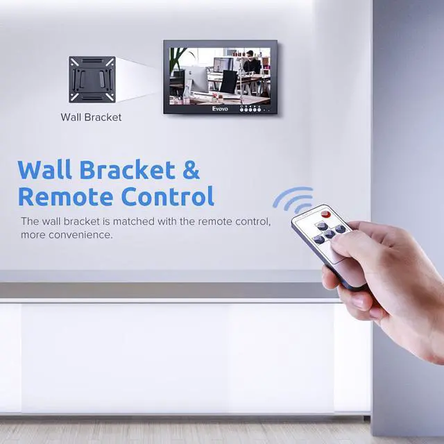 Alt view image 5 of 5 - EM08G 8 inch 1280*720 IPS  Monitor Resolution Support VGA/AV/BNC/SPEAK Input for PC TV CCTV Camera Security Raspberry