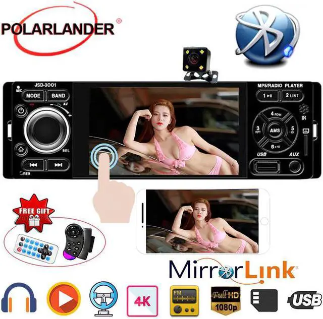 Main image of audio Mirror Link radio cassette player Car MP5 Player Car Radio Touch Screen Rear view camera Stereo tapes 4" 1 Din