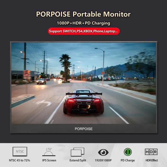 Alt view image 2 of 5 - 17.3 Inch Super-Ultra Portable Monitor 1920 * 1080P IPS Screen USB Display with Folding Holder For PS3 PS4 XBOX for PC