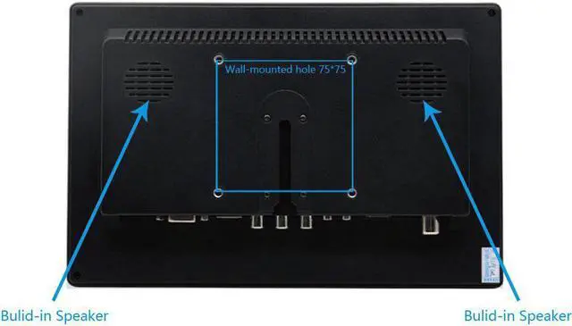 Alt view image 2 of 5 - 10.1-inch 1920X1200 touch portable monitor with  VGA AV BNC port, 60Hz built-in speaker CCTV monitor, for security PC camera