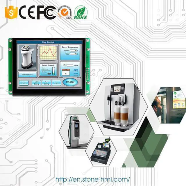 Alt view image 3 of 5 - Screen 5 inch TFT LCD Touch Monitor with Serial Interface for Equipment Control Panel