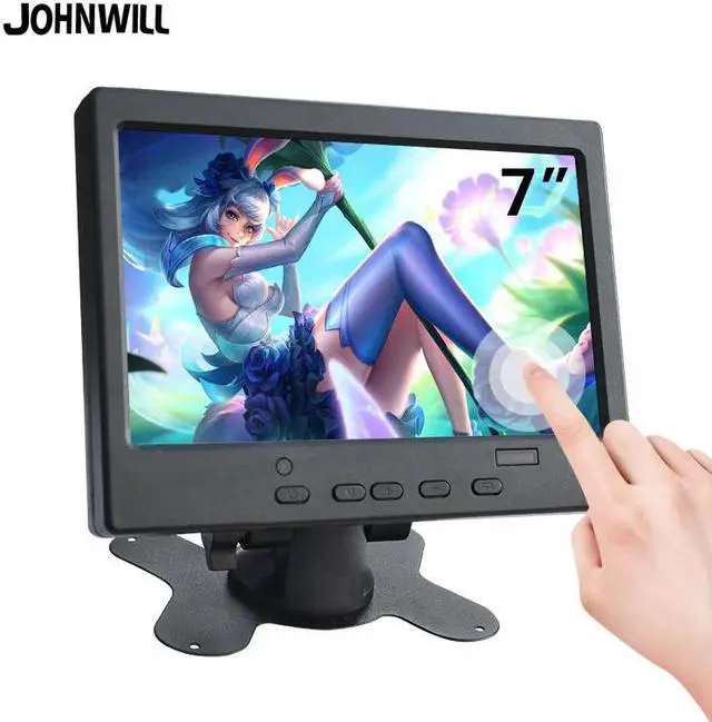 Main image of 7 inch touch monitor VGA pc mini small lcd CCTV hd portable monitor display TFT 1024*600 for Car Reverse Rearview ps4