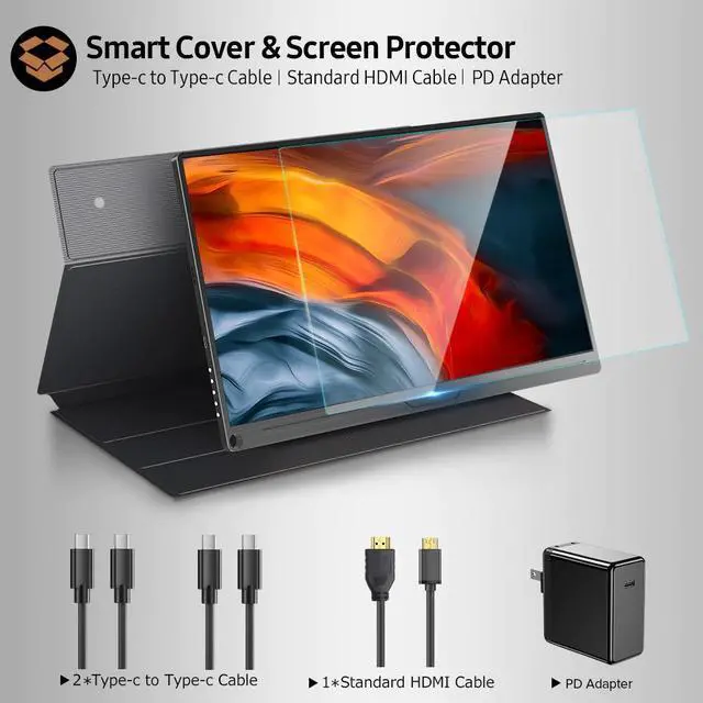 Alt view image 5 of 5 - 4K Portable Monitor for Laptop PC 15.6 IPS 3840x2160 UHD External Screen Mobile LCD Display USB C Xbox PS4 Switch
