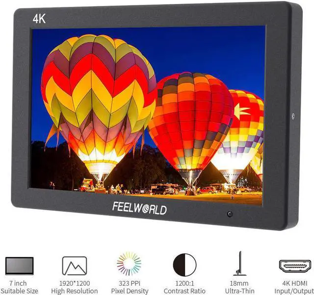 Alt view image 5 of 5 - T7 7 Inch IPS 1920x1200  On Camera Field Monitor Support 4K Input Output Video Monitor + NP750 Battery + Charger