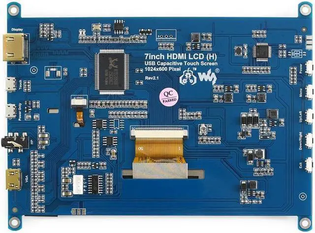 Alt view image 5 of 5 - 7 inch  LCD (H) Computer Monitor 1024*600 IPS Capacitive Touch Screen Supports Raspberry Pi Jetson Nano Win10  etc