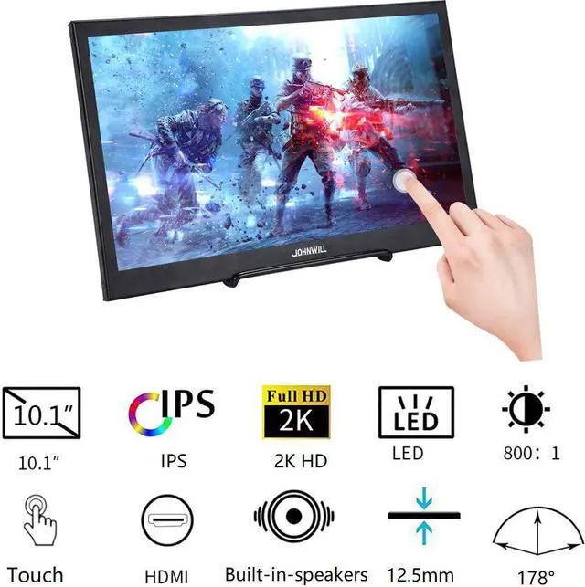 Alt view image 2 of 5 - 10.1" Inch 2K Touch Monitor Portable Computer Monitor PC 2560X1600 IPS  PS4 Xbox360 LCD LED Tablet Display for Raspberry Pi